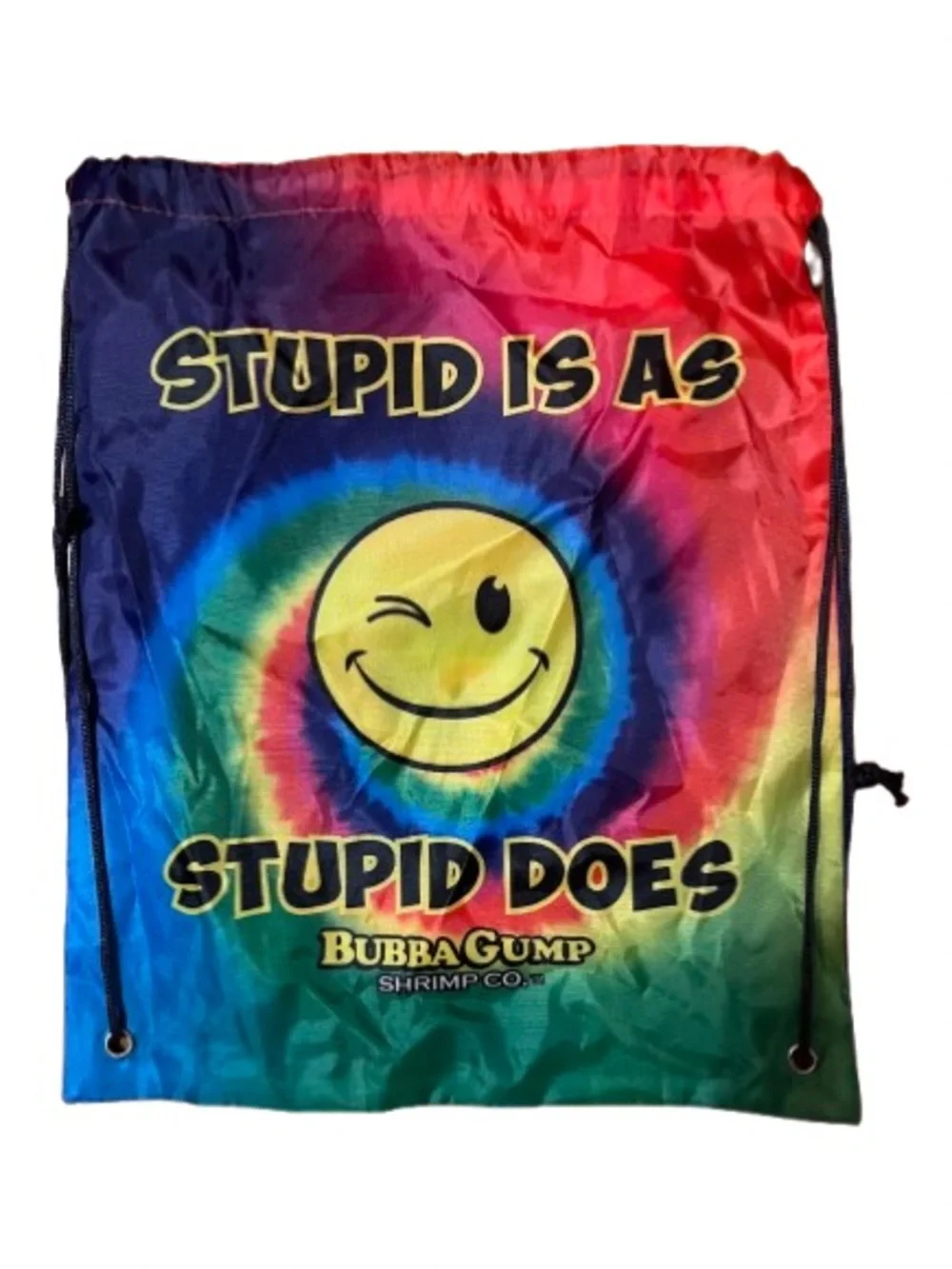 Bubba Gump Shrimp Co. Smiley Face Tie-Dye Drawstring Backpack - Multicolor